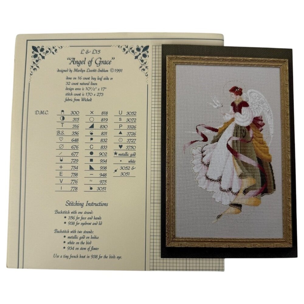 Lavender‎ & Lace Angel Of Grace Counted Criss Stitch Pattern Chart L And L15